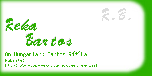reka bartos business card
